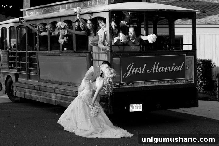 Vintage Lakeside Wedding: How It All Began 10 trolley