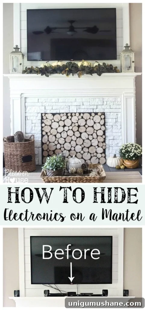 How to Conceal Electronics on Your Mantel 2 How to Hide Electronics on a Mantel | Bless'er House