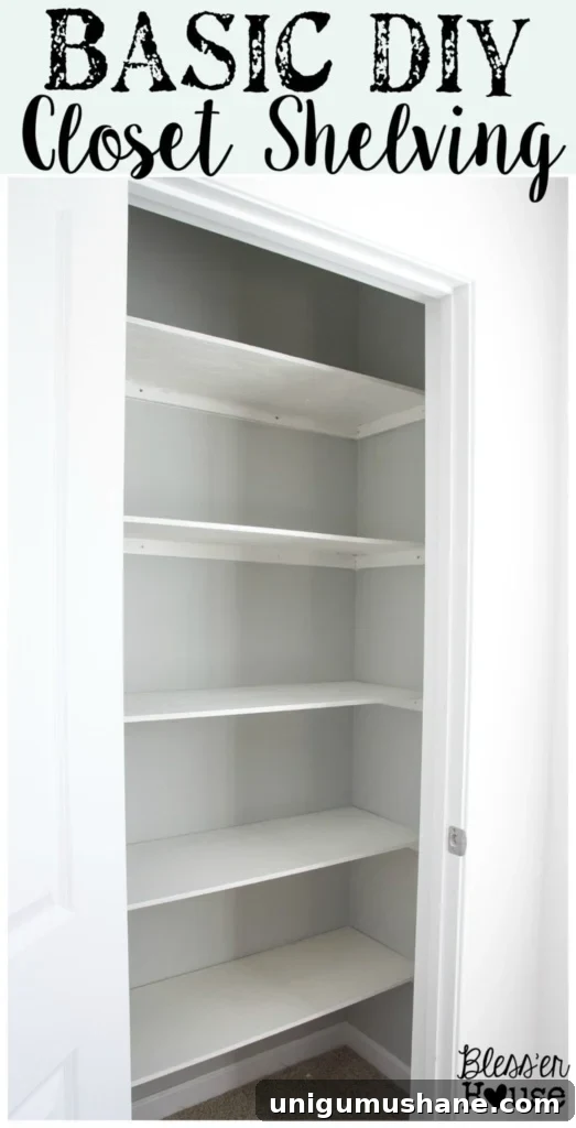 DIY Closet Shelves: Step-by-Step Build Guide 2 Basic DIY Closet Shelving | blesserhouse.com | Super awesome beginner home improvement project! And gets rid of those crappy wire shelves. Ew.
