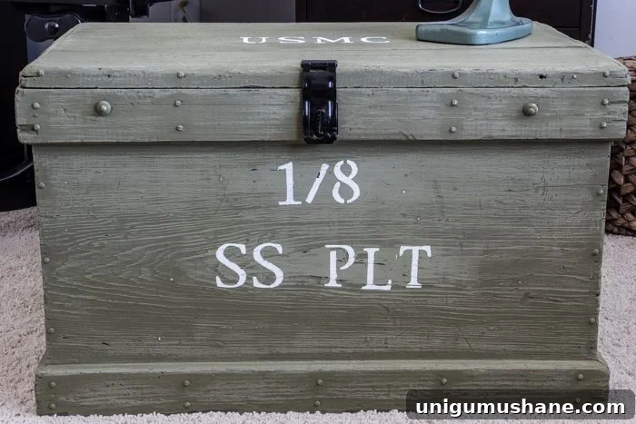 Vintage Military Foot Locker Makeover | blesserhouse.com