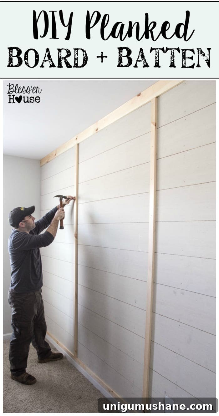 How to Build a Planked Board-and-Batten Accent Wall: Part 1 8 DIY Planked Board and Batten Accent Wall Part 1 | blesserhouse.com