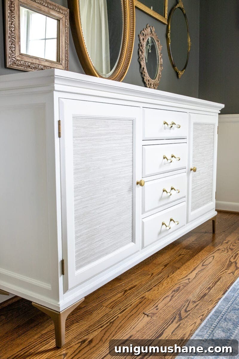 Where to Buy Furniture and Kitchen Cabinet Hardware 8 glass drawer pulls on a painted white buffet makeover