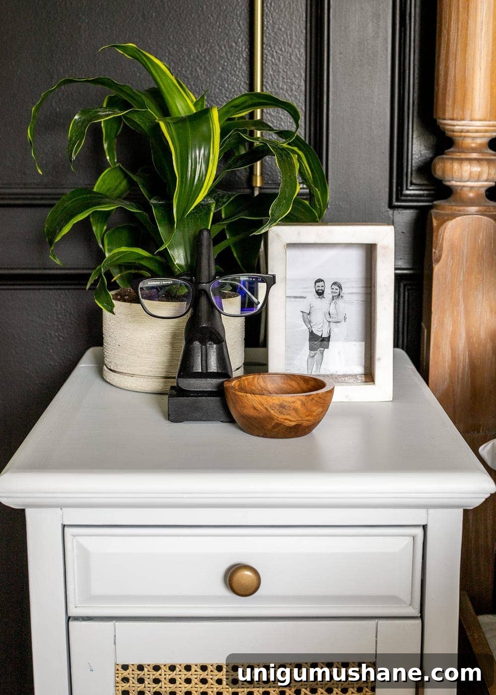 Where to Buy Furniture and Kitchen Cabinet Hardware 10 white nightstand with cane front and brushed gold knob
