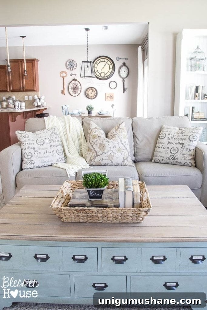 DIY Faux Planked Card Catalog Coffee Table | blesserhouse.com