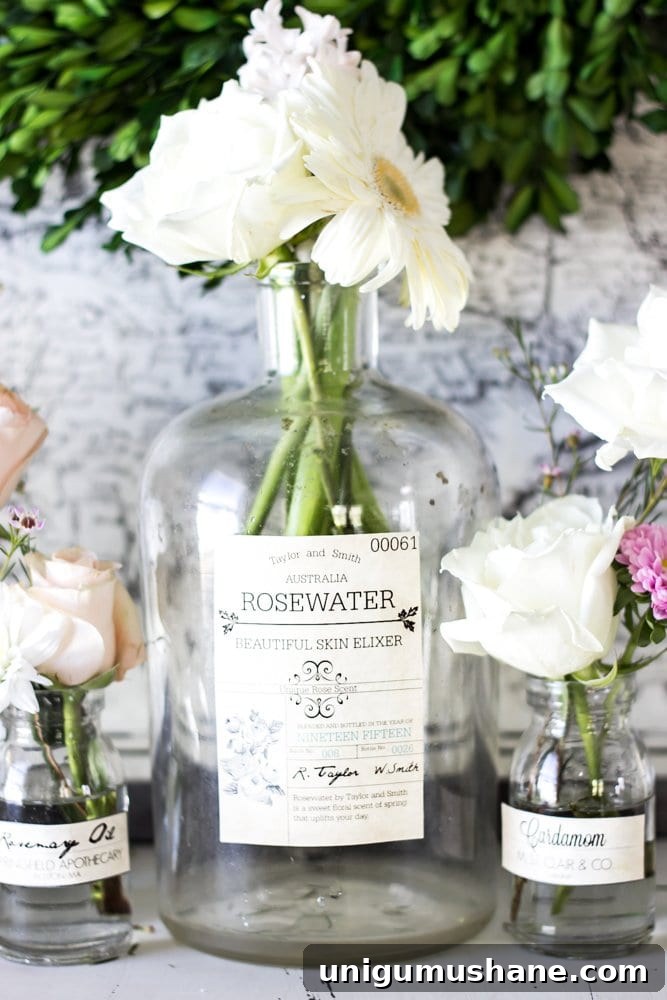 Spring Apothecary Jar Labels Printable | blesserhouse.com - These are so cute! Stick them on any glass bottles and they're instant vintage farmhouse decor!
