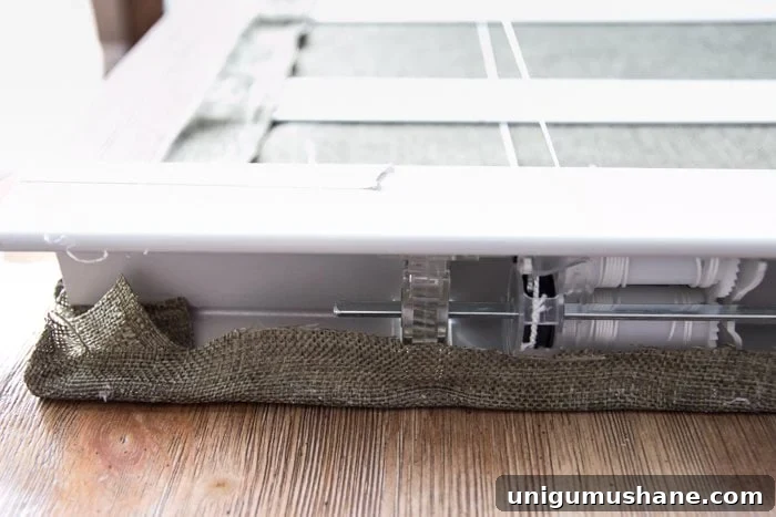 Turn Old Blinds into Burlap Roman Shades 7 DIY Burlap Roman Shades from Blinds | blesserhouse.com - A beautiful way to make pricey looking window shades for cheap!