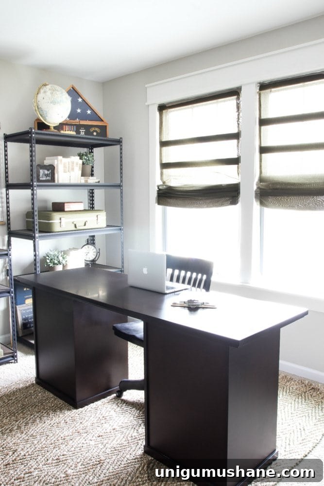 Turn Old Blinds into Burlap Roman Shades 8 DIY Burlap Roman Shades from Blinds | blesserhouse.com - A beautiful way to make pricey looking window shades for cheap!