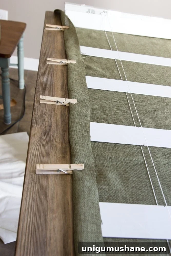 Turn Old Blinds into Burlap Roman Shades 6 DIY Burlap Roman Shades from Blinds | blesserhouse.com - A beautiful way to make pricey looking window shades for cheap!