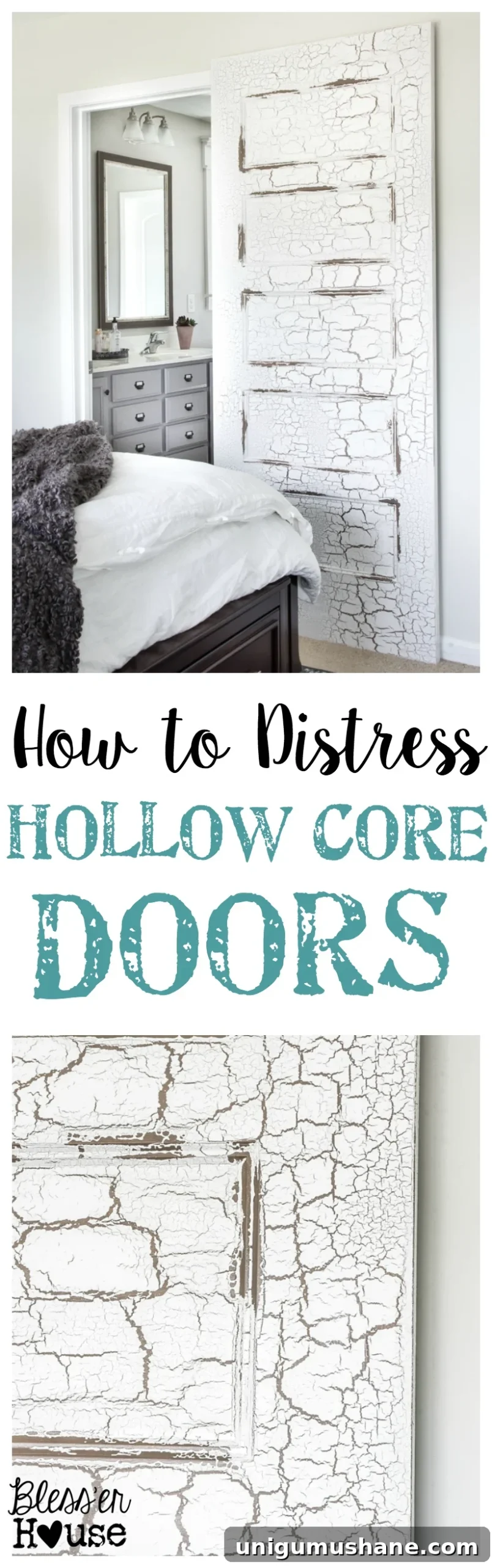 How to Distress Hollow Core Doors for a Rustic Look 11 How to Distress Hollow Core Doors to Get a Chippy Paint Finish | blesserhouse.com