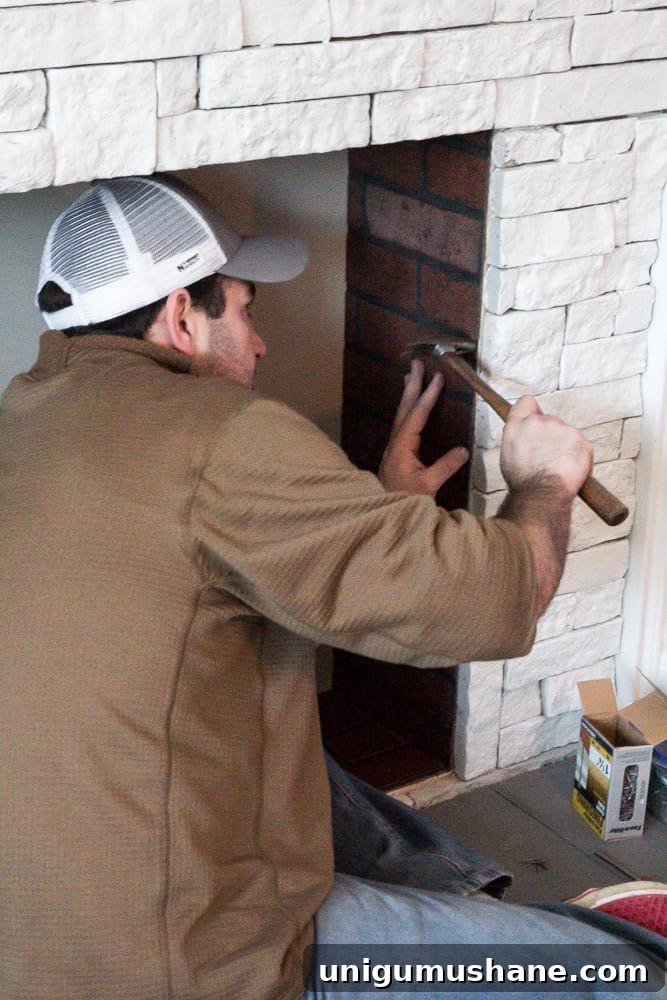 Modern DIY Faux Fireplace Makeover 8 DIY Faux Fireplace Updated | blesserhouse.com - This fireplace looks so real and it cost about $600 to build!