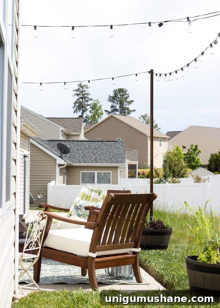 Small Patio Decorating Ideas to Maximize Space 13 How to Decorate a Small Patio | blesserhouse.com - Utilize a small patio space with chairs at each corner and a fire pit in the middle for function and entertainment. Add outdoor string lights for a cozy ambience.