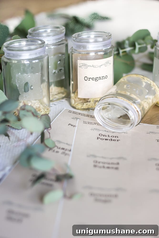 Organize Dollar Store Spices with Printable Labels 6 Dollar Store Spice Organization and Printable Labels | blesserhouse.com - How to organize a spice drawer with items from the dollar store.