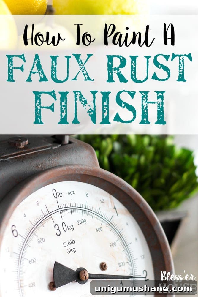 DIY Faux Rust Finish for a Vintage Scale Makeover 12 How to Paint a Faux Rust Finish | blesserhouse.com - How to create a faux rust finish with paint on a steel kitchen scale.