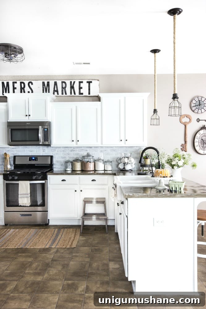 Modern Farmhouse Kitchen Makeover Reveal and Design Ideas 11 Modern Farmhouse Kitchen Makeover Reveal | blesserhouse.com - So many budget-friendly DIY projects packed into one kitchen!
