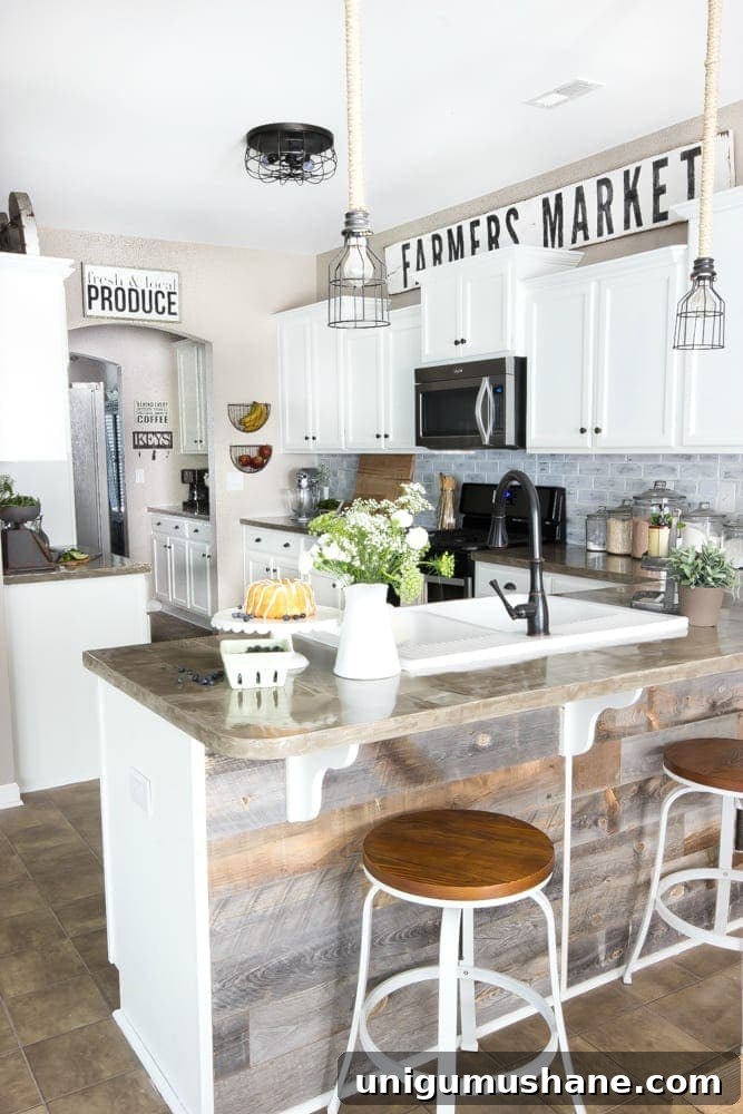 Modern Farmhouse Kitchen Makeover Reveal and Design Ideas 15 Modern Farmhouse Kitchen Makeover Reveal | blesserhouse.com - So many budget-friendly DIY projects packed into one kitchen!