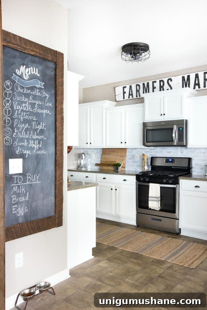 Modern Farmhouse Kitchen Makeover Reveal and Design Ideas 23 Modern Farmhouse Kitchen Makeover Reveal | blesserhouse.com - So many budget-friendly DIY projects packed into one kitchen!