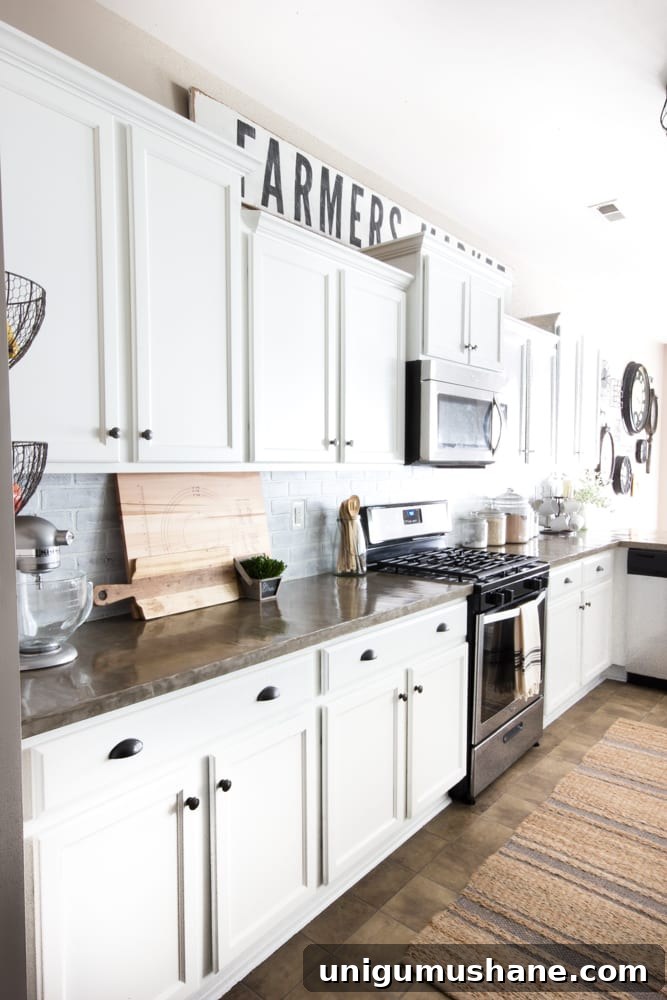 Modern Farmhouse Kitchen Makeover Reveal and Design Ideas 10 Modern Farmhouse Kitchen Makeover Reveal | blesserhouse.com - So many budget-friendly DIY projects packed into one kitchen!
