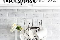 How to Make a Whitewashed Faux Brick Backsplash