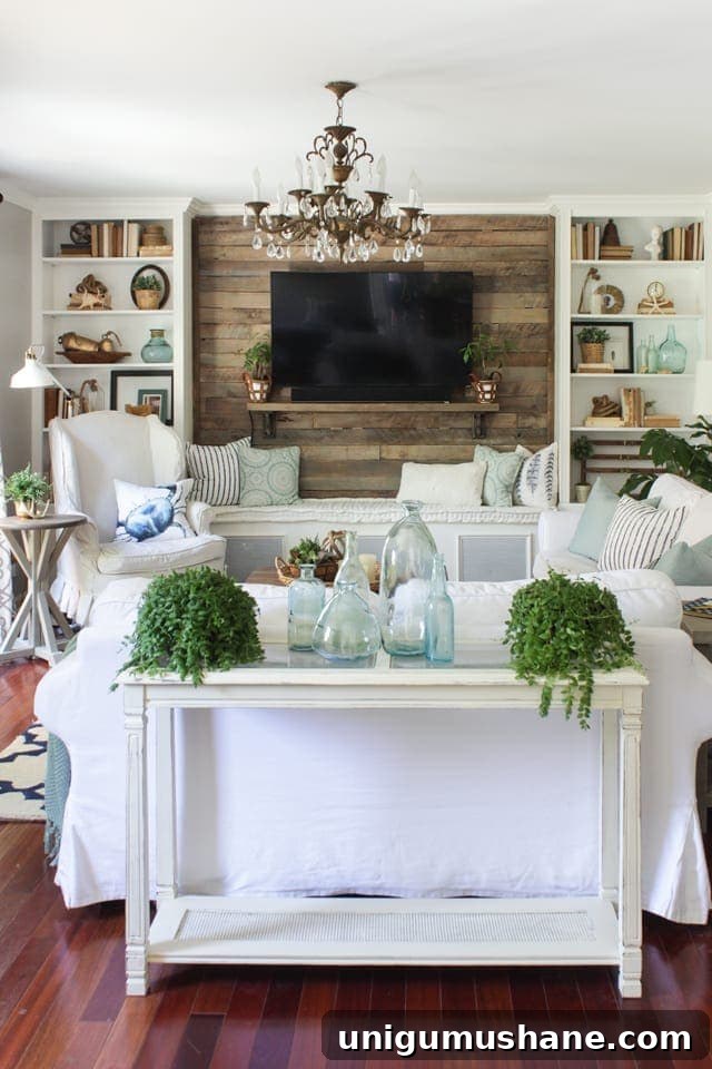 Playroom Media Room Design Plans | blesserhouse.com - A modern rustic playroom / media room combo that's cheerful and cozy.
