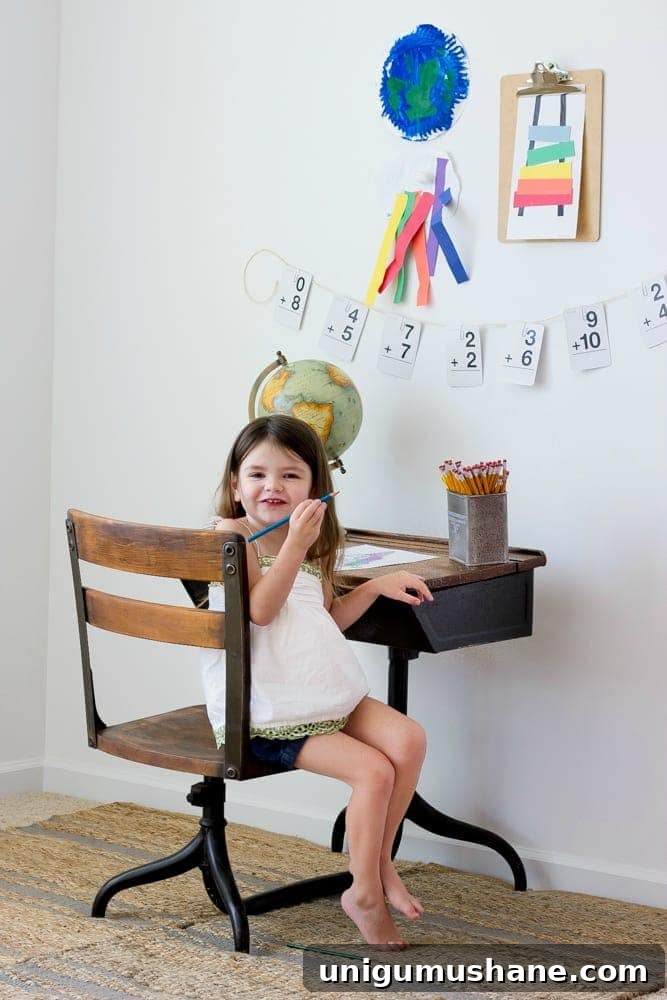 Back to School Style Guide: Schoolhouse Desk Homework Station 11 Back-To-School Style Guide, Antique Schoolhouse Desk Makeover & Simple DIY Homework Station | blesserhouse.com