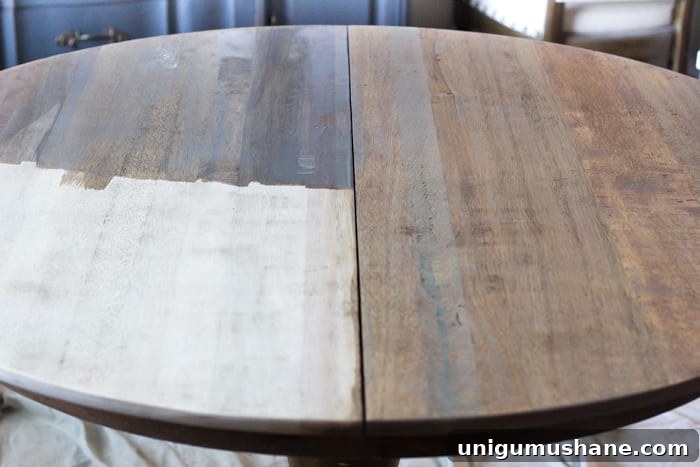 How to Refinish a Weathered Oak Dining Table 6 Weathered Oak Dining Table Makeover | blesserhouse.com - A thrifted banged up dining table gets a simple weathered oak finish for a high-end designer look. This tutorial is so easy!