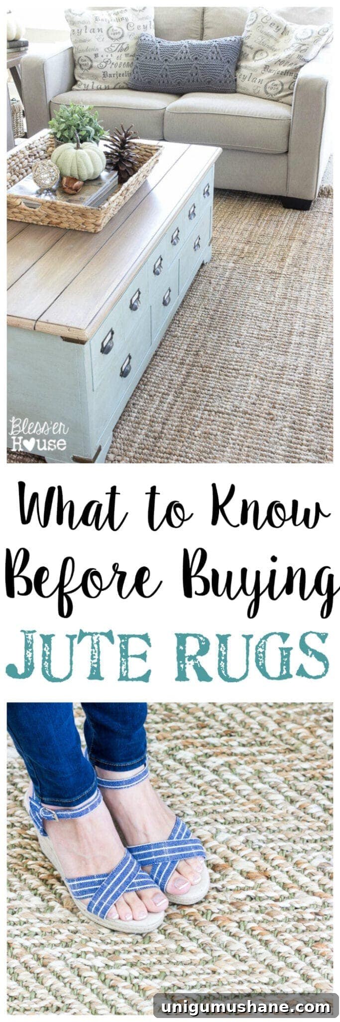 Jute Rug Buying Guide: What to Know Before You Buy 8 What to Know Before Buying Jute Rugs | blesserhouse.com - A totally honest review with the pros and cons for what to know before buying jute rugs along with where to buy them on a budget.