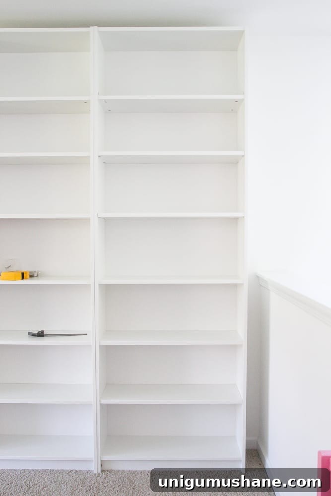 IKEA billy bookcases just assembled