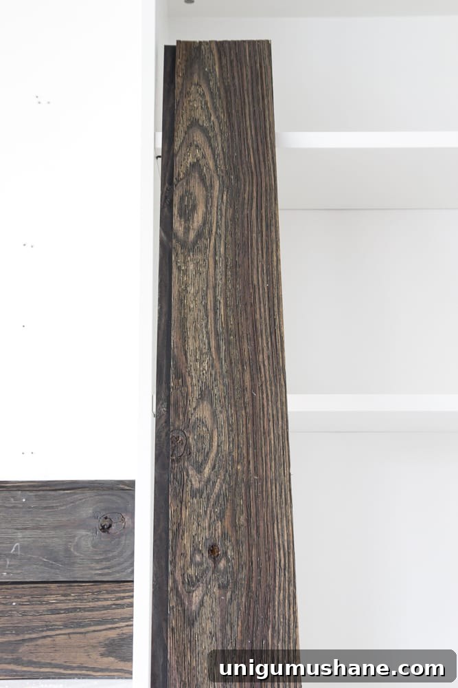 DIY Wood Plank Accent Wall One Room Challenge Week 4 5 DIY Reclaimed Wood Plank Focal Wall | blesserhouse.com - How to install a reclaimed wood plank focal wall in under an hour to create contrast, texture, and character in any space.