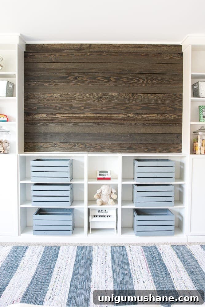 DIY Wood Plank Accent Wall One Room Challenge Week 4 10 DIY Reclaimed Wood Plank Focal Wall | blesserhouse.com - How to install a reclaimed wood plank focal wall in under an hour to create contrast, texture, and character in any space.