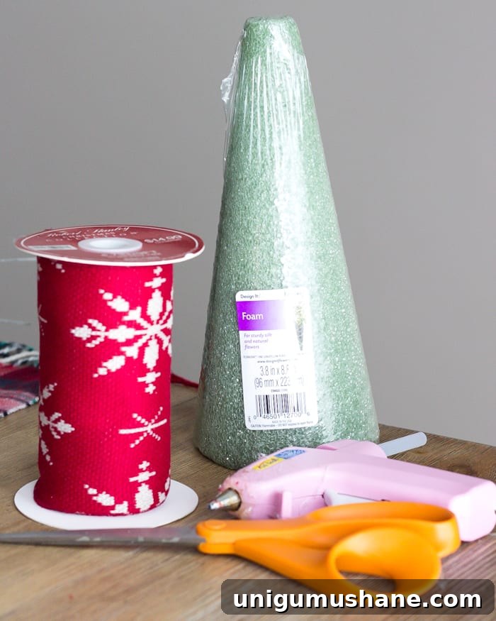 How to Make Nordic Sweater Mini Christmas Trees 3 DIY Nordic Sweater Mini Christmas Trees | blesserhouse.com - How to make Nordic sweater mini Christmas trees using just florist foam, ribbon, and hot glue for cute decor accents on tabletops and mantels.