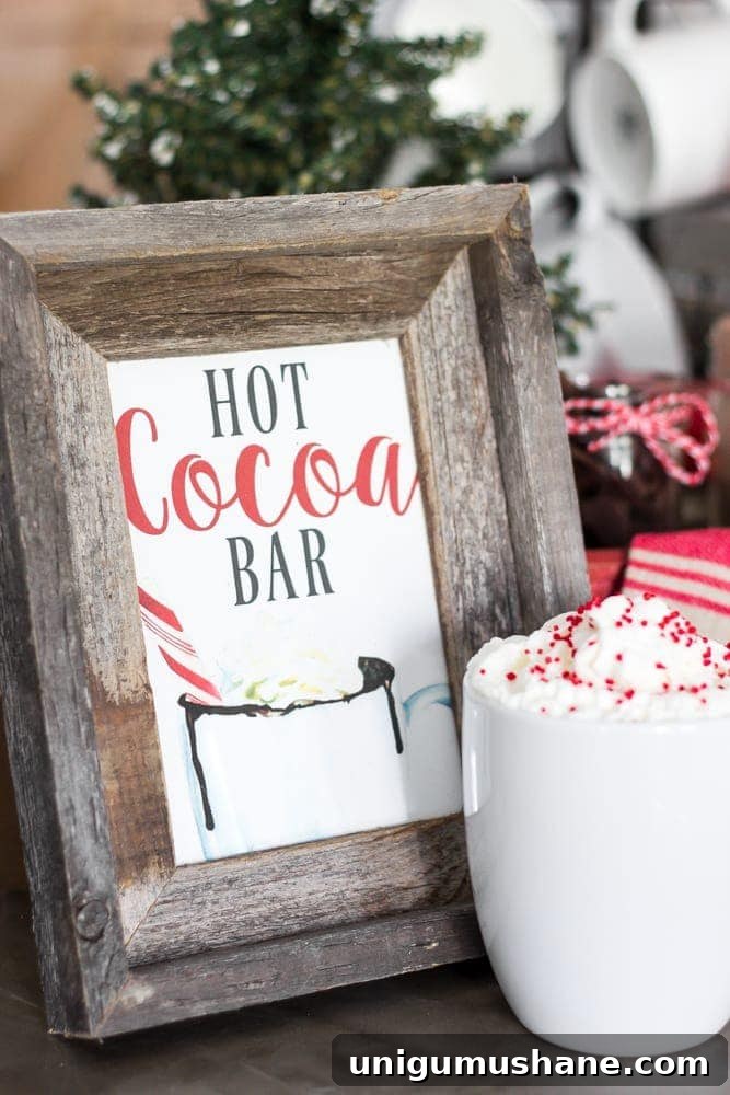 DIY Soda Crate Hot Cocoa Bar with Free Printable Sign 3 Soda Crate Hot Cocoa Bar & Free Printable Sign | blesserhouse.com - Tips to set up a simple holiday hot cocoa bar using items already around your house plus a free downloadable hot cocoa bar sign printable.