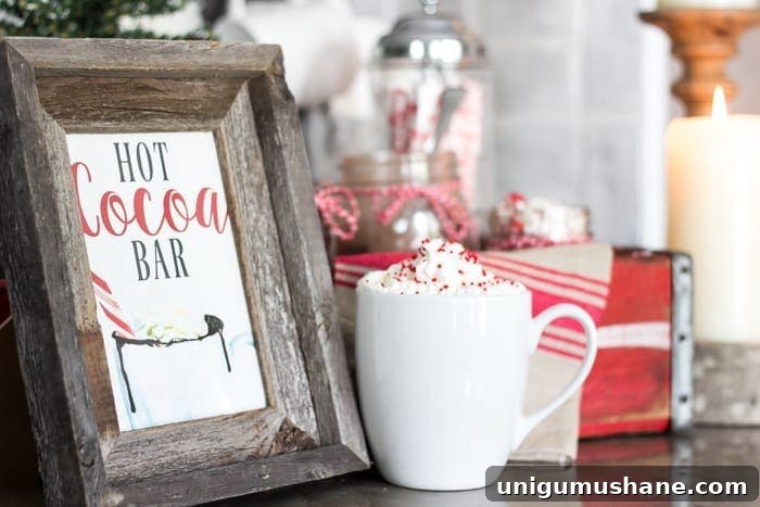 DIY Soda Crate Hot Cocoa Bar with Free Printable Sign 4 Soda Crate Hot Cocoa Bar & Free Printable Sign | blesserhouse.com - Tips to set up a simple holiday hot cocoa bar using items already around your house plus a free downloadable hot cocoa bar sign printable.