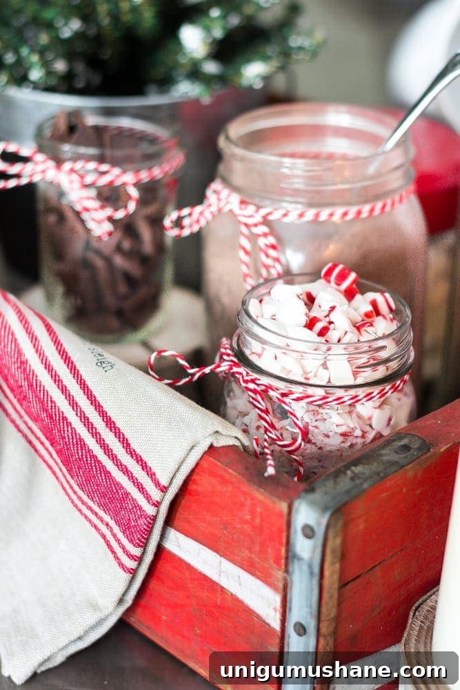 DIY Soda Crate Hot Cocoa Bar with Free Printable Sign 5 Soda Crate Hot Cocoa Bar & Free Printable Sign | blesserhouse.com - Tips to set up a simple holiday hot cocoa bar using items already around your house plus a free downloadable hot cocoa bar sign printable.