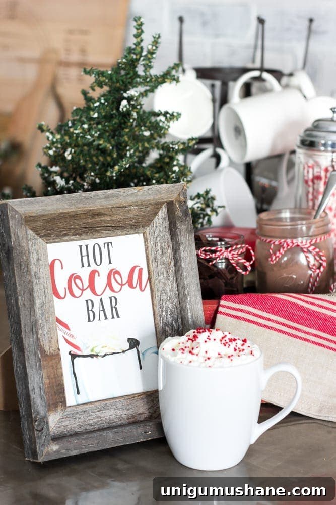 DIY Soda Crate Hot Cocoa Bar with Free Printable Sign 6 Soda Crate Hot Cocoa Bar & Free Printable Sign | blesserhouse.com - Tips to set up a simple holiday hot cocoa bar using items already around your house plus a free downloadable hot cocoa bar sign printable.