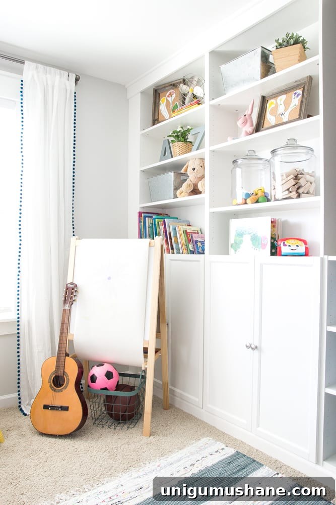 One Room Challenge Week 6: Eclectic Farmhouse Playroom Reveal 9 IKEA hack built-ins