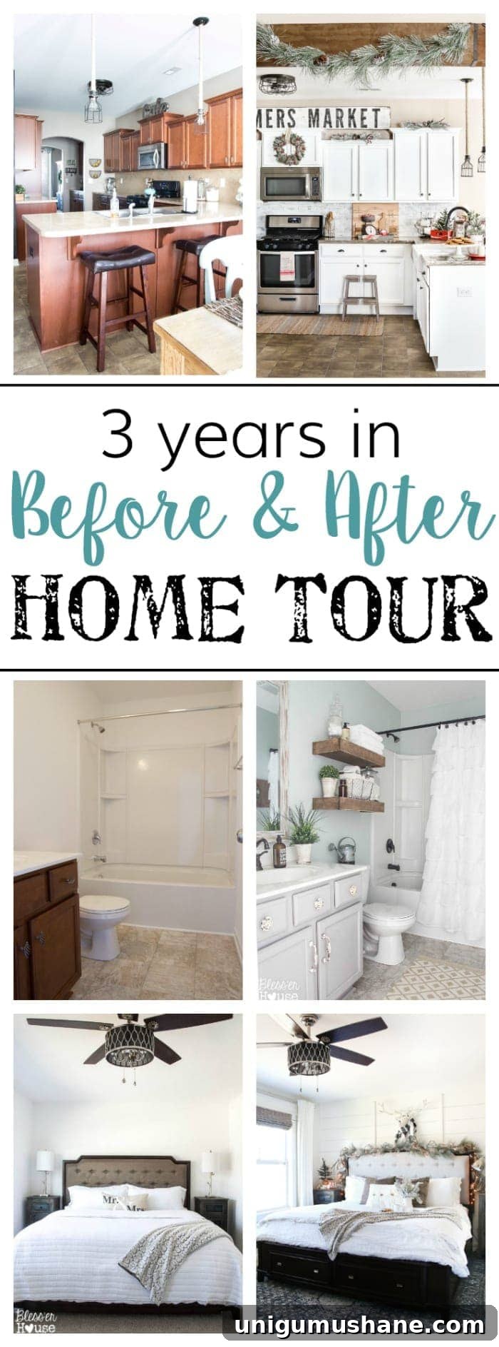 3-Year Blogiversary: Before and After Home Tour 2 3 Year Blogiversary Before and After Home Tour | blesserhouse.com - A full home tour of a suburban tract cookie cutter house with before and after shots and DIY home improvement project inspirations on a budget.