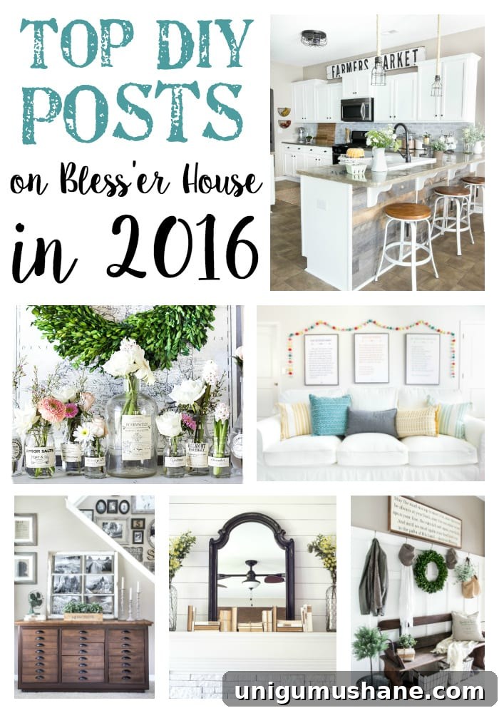 20 DIY Projects from 2016 That Still Inspire 2 Top DIY Posts in 2016 | blesserhouse.com - A round-up of the top 20 DIY posts of 2016 on Bless'er House with budget-friendly farmhouse style home improvement projects, room makeovers, and decor tips.