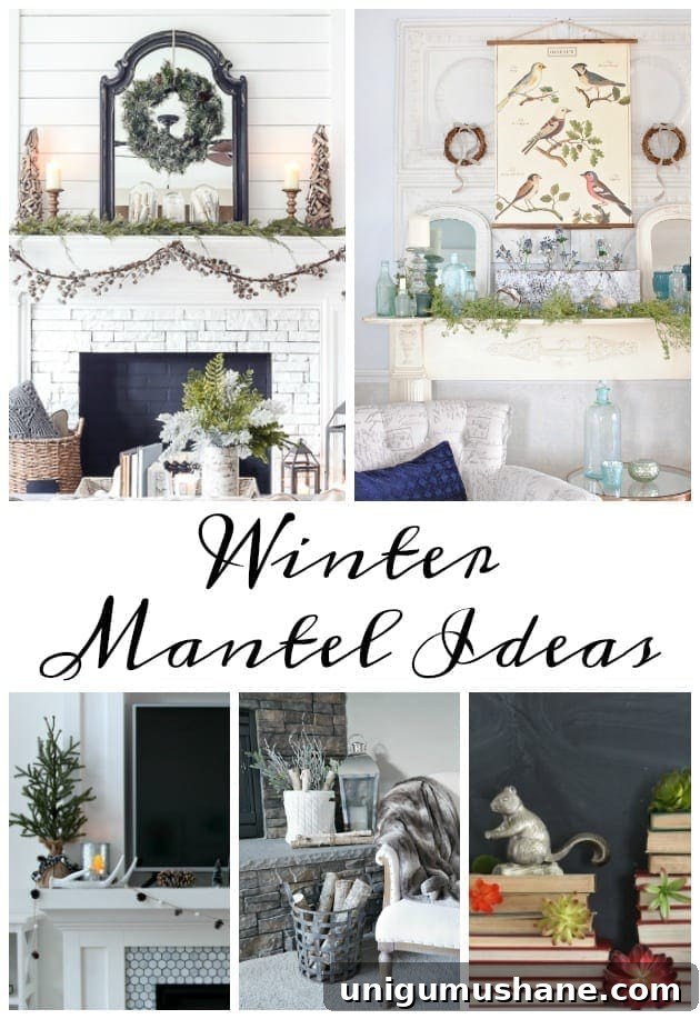 After-Christmas Winter Mantel and Living Room | blesserhouse.com - A tour of an after-Christmas winter mantel and living room with thrifty ideas and creative budget decor to help bring warmth and life to your home. 