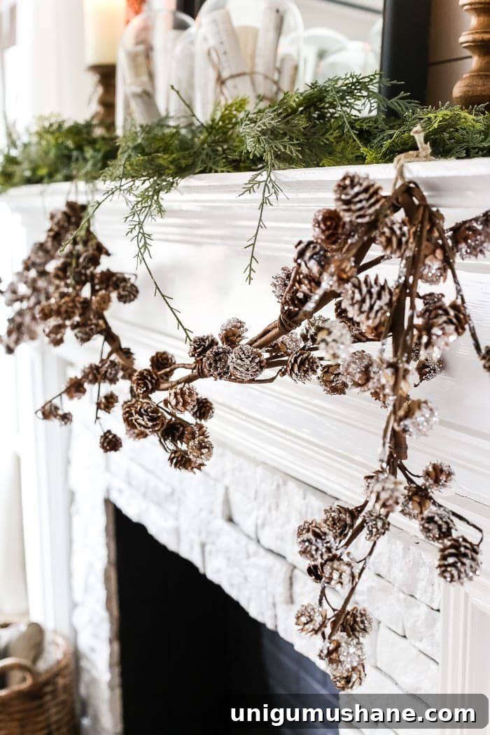 After-Christmas Winter Mantel and Living Room | blesserhouse.com - A tour of an after-Christmas winter mantel and living room with thrifty ideas and creative budget decor to help bring warmth and life to your home. 