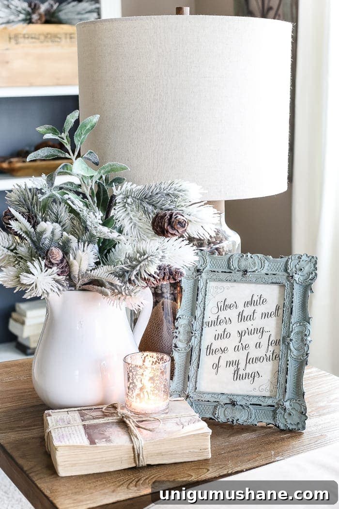 Silver and White Winter Printable Decor Set 3 Silver White Winter Printable | blesserhouse.com - A free downloadable printable perfect to frame in the winter for home decor featuring the song lyrics from The Sound of Music's