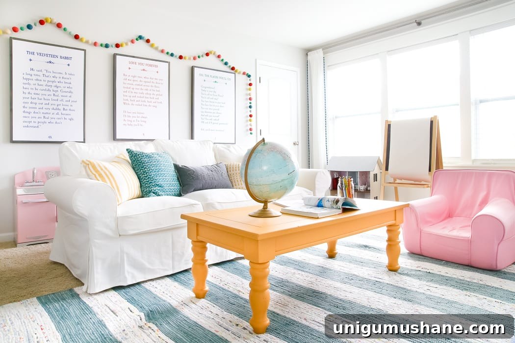 DIY Mustard Coffee Table Makeover for Playrooms 8 Mustard Playroom Coffee Table Makeover | blesserhouse.com - An old thrifted wooden coffee table gets a bright and cheerful makeover using Fusion Mineral Paint in Mustard for a fun addition to a playroom.