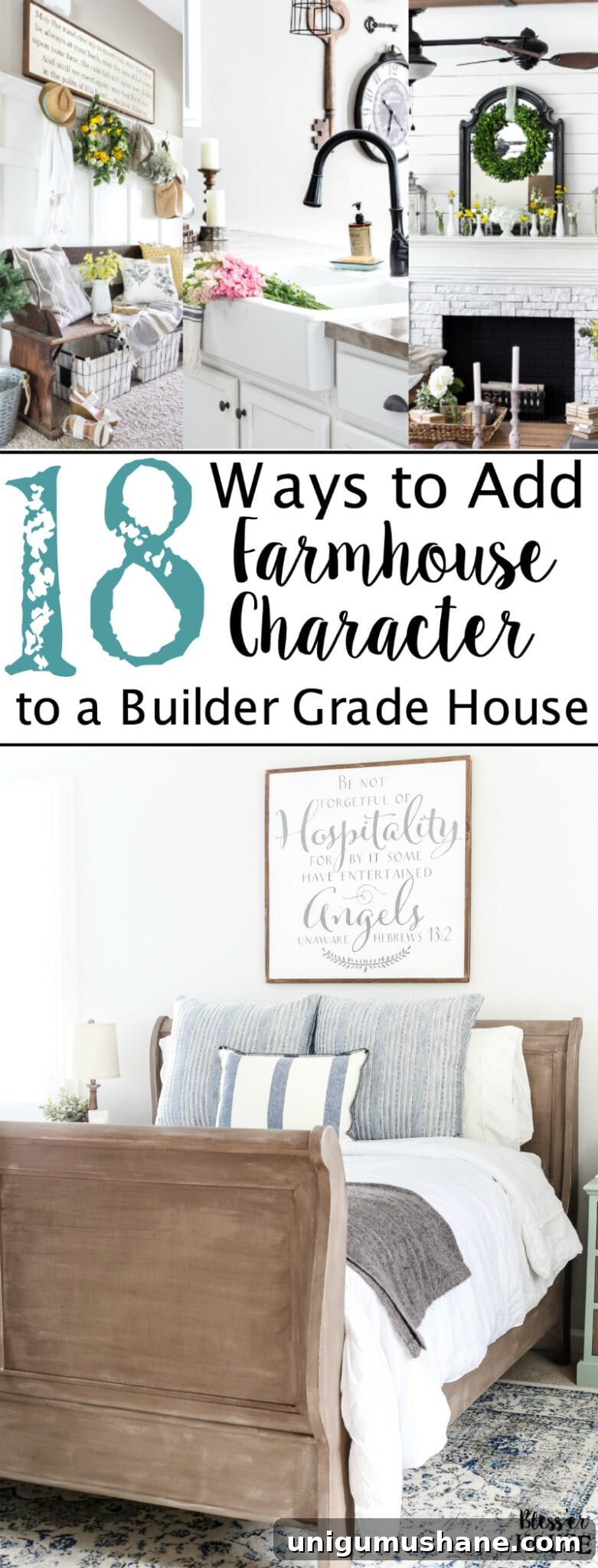 18 Ways to Add Farmhouse Charm to a Builder-Grade Home 2 18 Ways to Add Farmhouse Character to a Builder Grade House on a Budget | blesserhouse.com - An in-depth list of do-it-yourself home improvement projects and budget decorating tips to add farmhouse character to a builder grade house (or any home).