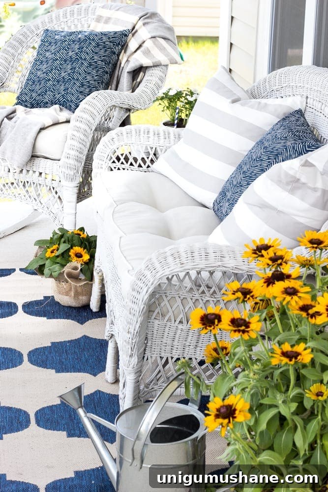 Add potted plants to improve front porch appeal