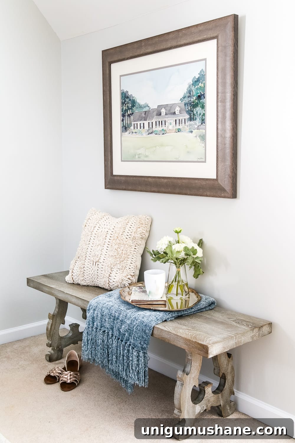 Cozy Blue Cottage Guest Bedroom Makeover: Before and After 11 Blue Cottage Style Guest Bedroom Makeover | blesserhouse.com - A dark and dated guest bedroom gets a cottage style makeover with serene shades of blue using Craigslist furniture and budget-friendly finds.
