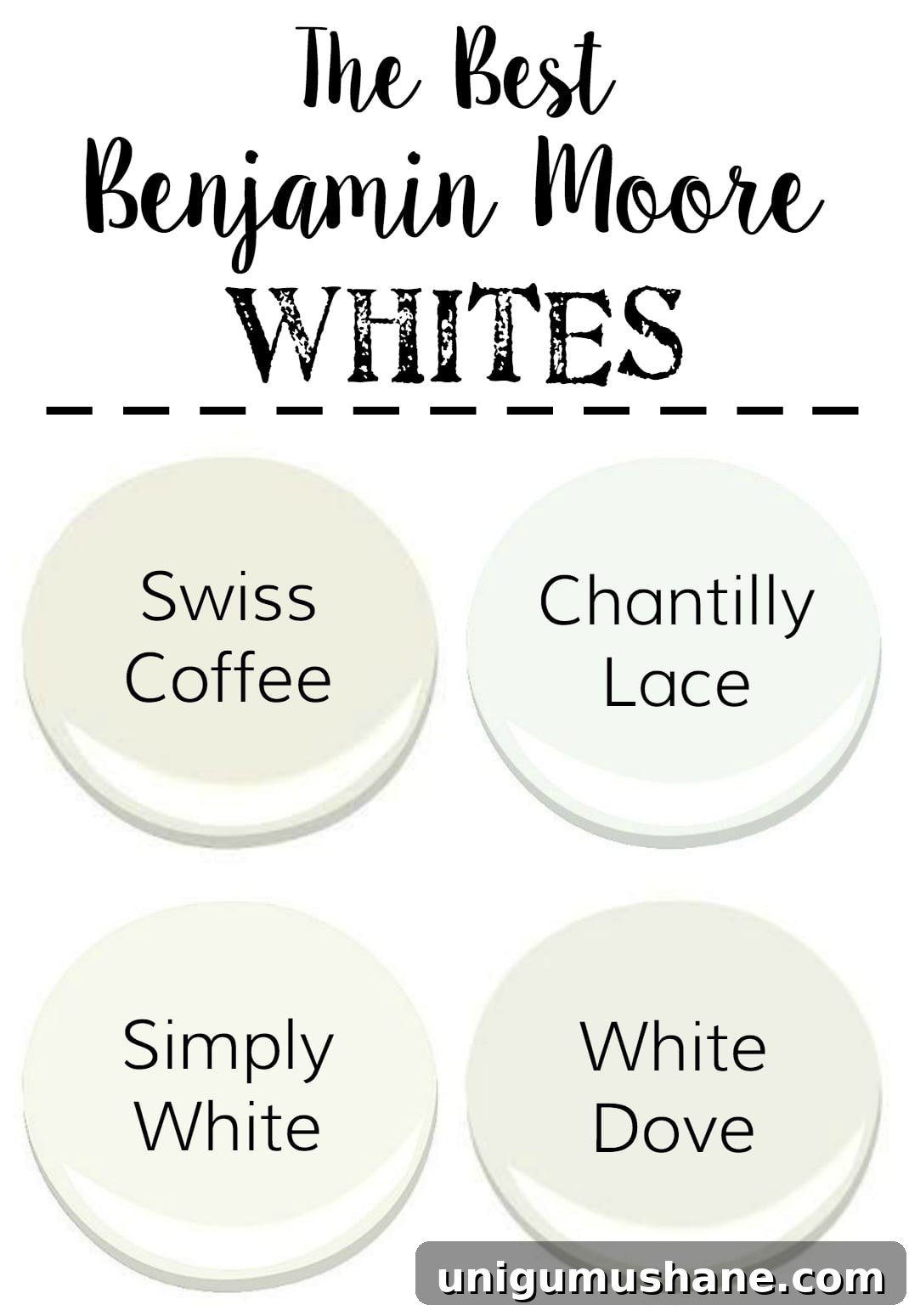 Neutral Paint Colors for Living Rooms, Bedrooms and Kitchens 4 The Best Neutral Paint Colors | blesserhouse.com - The best neutral paint colors from Benjamin Moore with cool grays, warm grays, whites, and darks to create a designer palette for your home.