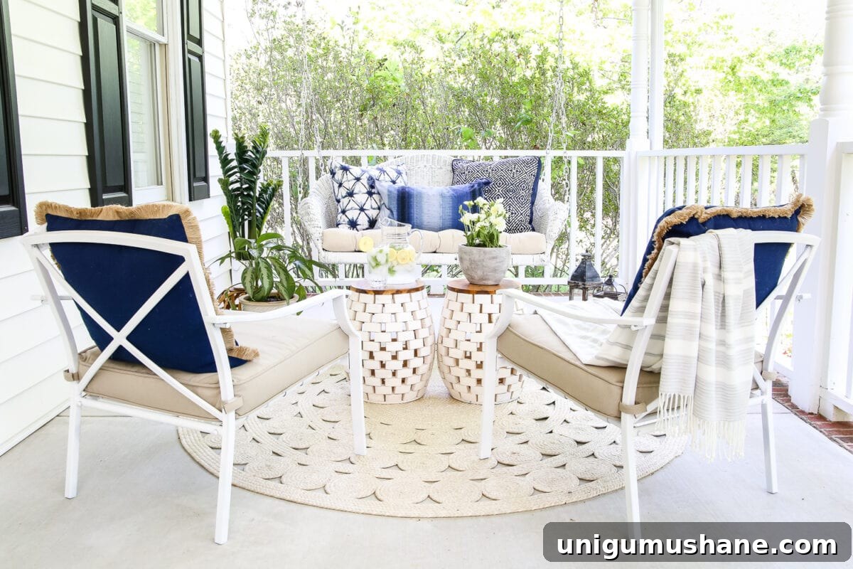 Design a Versatile Outdoor Space for Year Round Use 11 The Secret to Arranging a Versatile Outdoor Space | blesserhouse.com - 1 trick for arranging a versatile outdoor space to get the most function out of a small porch, plus decorating ideas to make it inviting with TJ Maxx. #sponsored