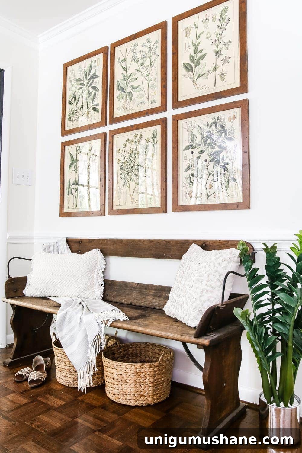 DIY Botanical Printable Art: Wall Hanging Trick 8 Botany Printable Art and a Wall Decor Hanging Trick | blesserhouse.com - A free download of botany printable art perfect for spring and summer, plus a wall decor hanging hack to make hanging frames quick and easy.