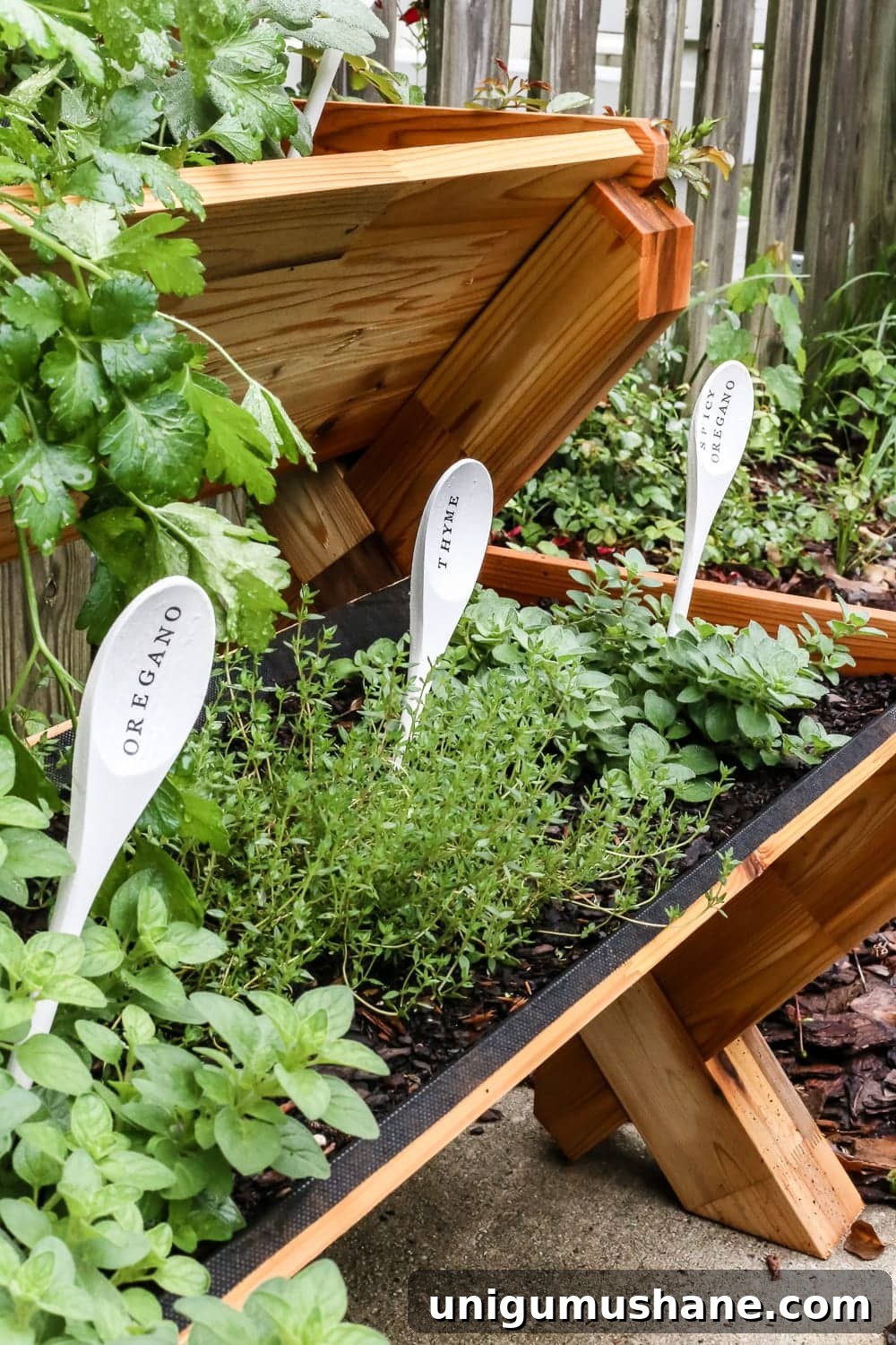 DIY Wooden Spoon Plant Markers: Stylish Garden Labels 10 Herbs closeup