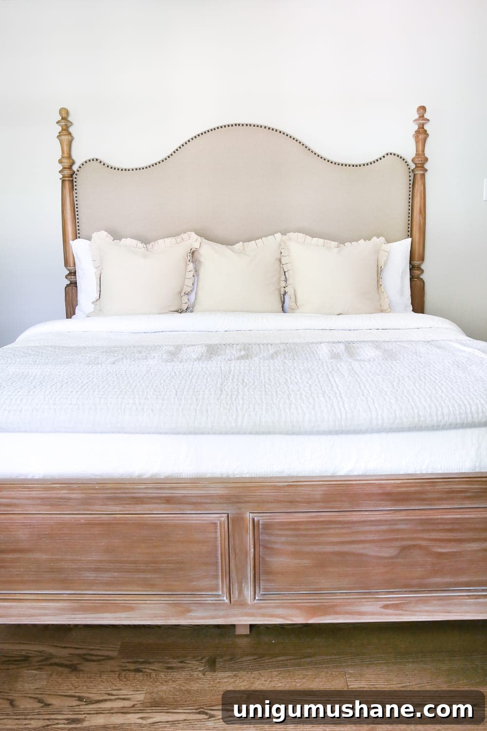 Master Bedroom Makeover with Pickled Pine Furniture 5 Master Bedroom Update: Pickled Pine Furniture | blesserhouse.com - The beginnings of a master bedroom makeover with whitewashed pine furniture.