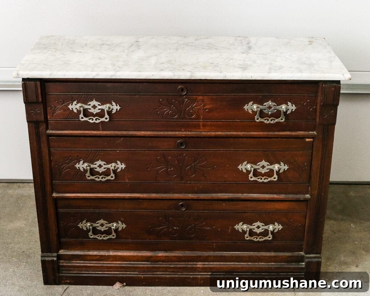 Marble Stain Removal and Foyer Chest Makeover 2 How to Remove Stains from Marble + Foyer Chest Makeover | A quick and simple tutorial for removing stains from white marble using kitchen & first aid supplies, plus a Victorian chest makeover and foyer update.